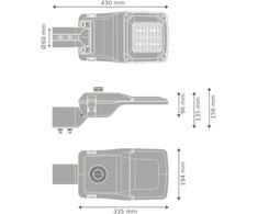 50W LED gatvės šviestuvas STREETLIGHT COMPACT, šviesaus aliuminio sp., 4000K, 74° x 146°, DALI