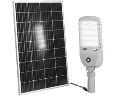 50W LED gatvės šviestuvas su saulės baterija ir judesio davikliu IPERION, sidabro sp., 4000K, IP65