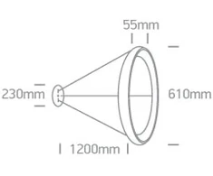 50W LED pakabinamas šviestuvas, baltas, 2700/3000/4000K, dimeriuojamas, 62144NB/W/V