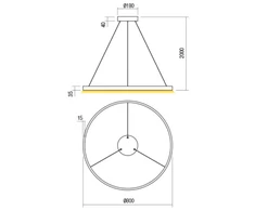 50W LED pakabinamas šviestuvas FEBE, juodas, 4000K, dimeriuojamas, 01-2874