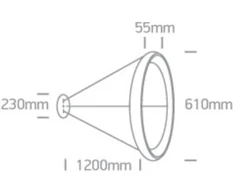 50W LED pakabinamas šviestuvas, juodas, 2700/3000/4000K, dimeriuojamas, 61cm, 62144NB/B/V