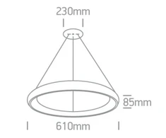50W LED pakabinamas šviestuvas, juodas, 3000K, 62144NB/B/W