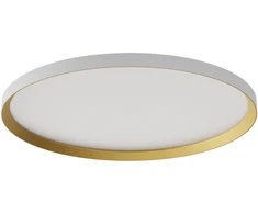 50W LED paviršinis/pakabinamas šviestuvas DAMA, baltas/aukso sp., 3000/4000/5000K, 60cm, 01-3747