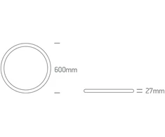 Lubinis šviestuvas 50W LED paviršinis šviestuvas, baltos sp., 2800/3300/4000K, 600mm, UGR19, 62020FU/W/V