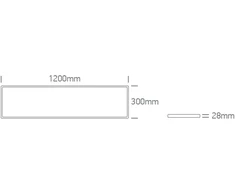 Lubinis šviestuvas 50W LED paviršinis šviestuvas, baltos sp., 2800/3300/4000K, 1200x300mm, UGR19, 62020MU/W/V