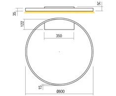 Lubinis šviestuvas 50W LED paviršinis šviestuvas FEBE, juodas, 4000K, dimeriuojamas, 01-2850