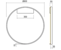 Lubinis šviestuvas 50W LED paviršinis šviestuvas FEBE, juodas, 3000K, dimeriuojamas, 01-2831