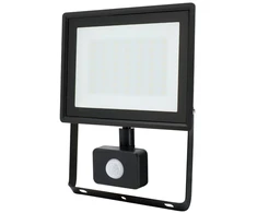 50W LED prožektorius KASTEL, juodas, 4000K, IP65, su judesio davikliu