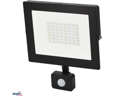 50W LED prožektorius su judesio davikliu KASTEL, juodas, 6000K, IP65