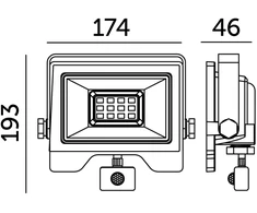 50W LED prožektorius su judesio davikliu MHC, juodas, 4000K, IP54