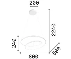 52W LED pakabinamas šviestuvas OZ, žalvario sp., 2700K, 342429