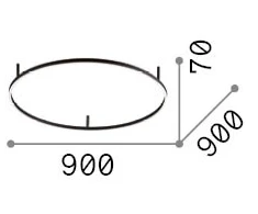 53W LED lubinis šviestuvas ORACLE SLIM, juodas, 4000K, 341989