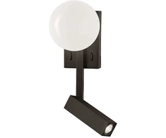 5+3W LED sieninis šviestuvas REFLECT, juodos/baltos sp., 3000K, 4229000