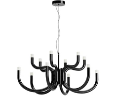 54W LED pakabinamas šviestuvas LUXOR, blizgios juodos sp., 3000K, dimeriuojamas, 01-3230