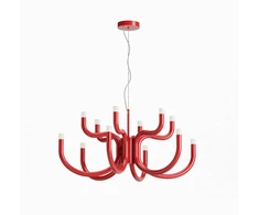 54W LED pakabinamas šviestuvas LUXOR, blizgios raudonos sp., 3000K, dimeriuojamas, 01-3229