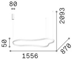 54W LED pakabinamas šviestuvas WAVES, juodas, 3000K, 345277