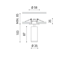5,5W LED įleidžiamas šviestuvas FIT 35, juodas, 2700K, DALI