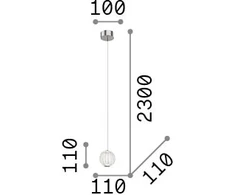 5,5W LED pakabinamas šviestuvas DIAMOND, chromo sp./skaidrus, 3000K, 343457