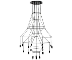 55W LED pakabinamas šviestuvas FLUSSO 20, juodas, 3000K