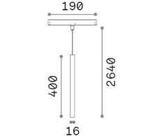 5,5W LED pakabinamas šviestuvas į magnetinę sistemą EGO, juodas, 3000K, 48V, DALI, 344799