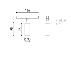 5.5W šviestuvas į magnetines sistemas FIT 35 48V, juodas, 3000K, DALI