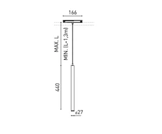 5,6W pakabinamas šviestuvas į magnetinį bėgelį STICK 44 48V 2M, juodas, 3000K, DALI