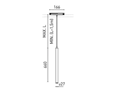 5,6W pakabinamas šviestuvas į magnetinį bėgelį STICK 66 48V 2M, juodas, 3000K, DALI