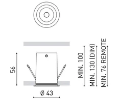5,7W LED įleidžiamas šviestuvas LENS LIGHT, juodas, 2700K, dimeriuojamas