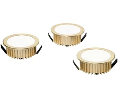 5,8W LED įleidžiamas šviestuvas FUSION, aukso sp., 4000K, 3vnt.
