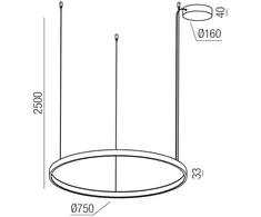 58W LED pakabinamas šviestuvas ORION, nikelio sp., 2700/3000/4000K, dimeriuojamas, 01-3872