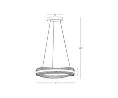 58W LED pakabinamas šviestuvas, šlifuotos aukso sp., 3000K, dimeriuojamas, 25412