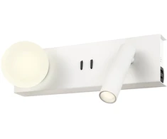5W + 3W LED sieninis šviestuvas NORMA, baltas, 3000K, 01-4660