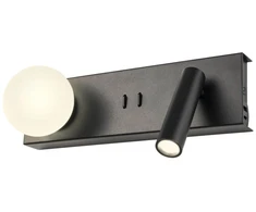 5W + 3W LED sieninis šviestuvas NORMA, juodos sp., 3000K, 01-4663