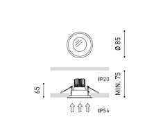 5W įleidžiamas šviestuvas DROP MICRO Matinis, baltas, 2700K, IP54