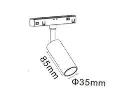 5W LED akcentinis šviestuvas į magnetinę sistemą LUXSONN, juodas, 2700/4000/5700K