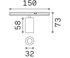 5W LED akcentinis šviestuvas į magnetinės sistemos STICK bėgelį, juodas, 2700K, dimeriuojamas, 345055