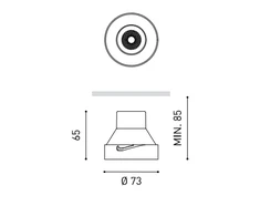 5W LED įleidžiamas šviestuvas ARKOSLIGHT SHOT LIGHT M, juodos/aukso sp., 3000K