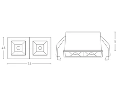 5W LED įleidžiamas šviestuvas, baltos/juodos sp., 3000K, S085