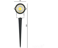 5W LED įsmeigiamas šviestuvas BLAKE, juodas, 3000K, IP65