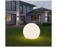 5W LED įsmeigiamas šviestuvas su saulės baterija GARDEN BALL, baltas, 3000K/RGB