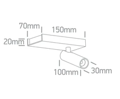 5W LED lubinis šviestuvas, juodas, 3000K, pakreipiamas, 65004A/B/W