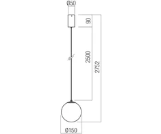 5W LED pakabinamas šviestuvas IRIDES, juodos sp./skaidrus, 2700K, 01-4086