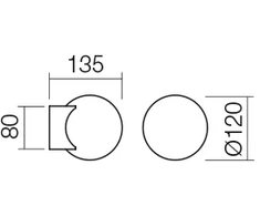 Lubinis šviestuvas 5W LED paviršinis šviestuvas BILIA, žalvario/baltos sp., 3000K, IP44, 01-2601