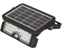 5W LED prožektorius su saulės baterija ir judesio davikliu MHC, juodas, 4000K