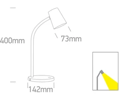 5W LED stalo šviestuvas, juodas, 3000K, dimeriuojamas, 61110/B/W