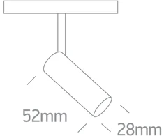 5W LED šviestuvas į magnetines sistemas MINI/P&amp;P, baltas, 3000/4000K, 48V, 38°, DALI, 42122AL/W/V
