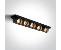 Lubinis šviestuvas 5x10W LED paviršinis akcentinis šviestuvas, juodas, GU10, 65505N/B