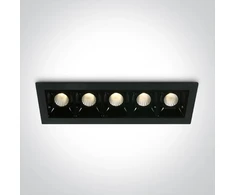 5x2W LED įleidžiamas šviestuvas, juodas, 3000K, 50502B/B/W