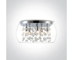 Lubinis šviestuvas 5x9W paviršinis lubų šviestuvas, chromo sp., G9, 62166B
