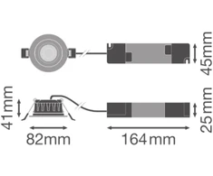 6/4,3W LED įleidžiamas šviestuvas SP CBO, baltas, 2700/3000/4000K, 60°, DALI, IP65